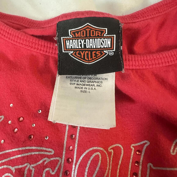 2010 Harley-Davidson Rhinestone Script Tee - Picture 5 of 9
